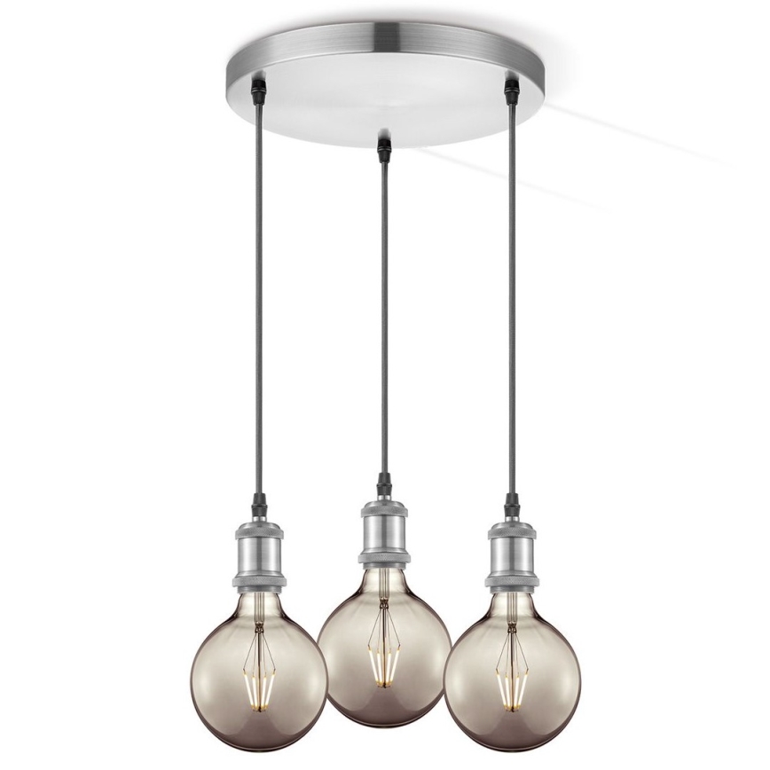 Napajajući kabel VINTAGE 3xE27/60W/230V mat krom