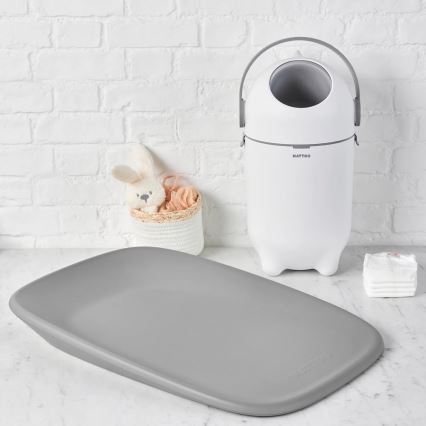 Nattou - Koš za pelene i presvlačnu podlogu SOFTY 50x70 cm bijela/siva