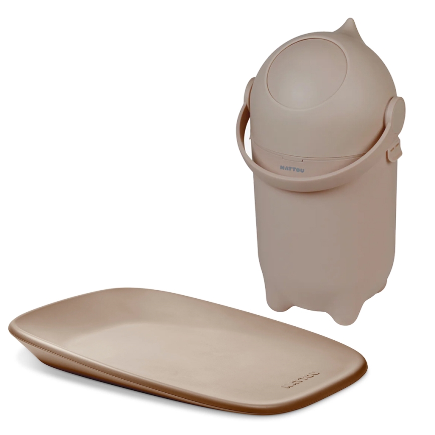 Nattou - Koš za pelene i presvlačnu podlogu SOFTY 50x70 cm smeđa