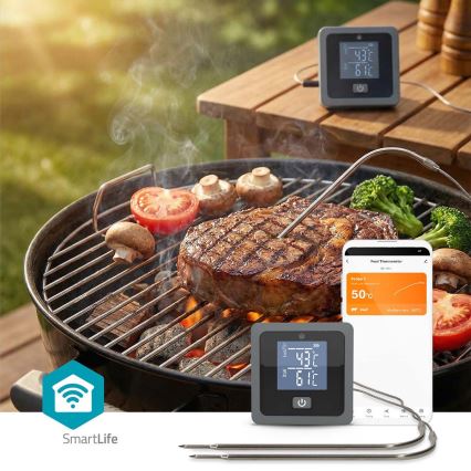 Pametni digitalni termometar za meso s LCD zaslonom SmartLife 0-300 °C 2xAAA