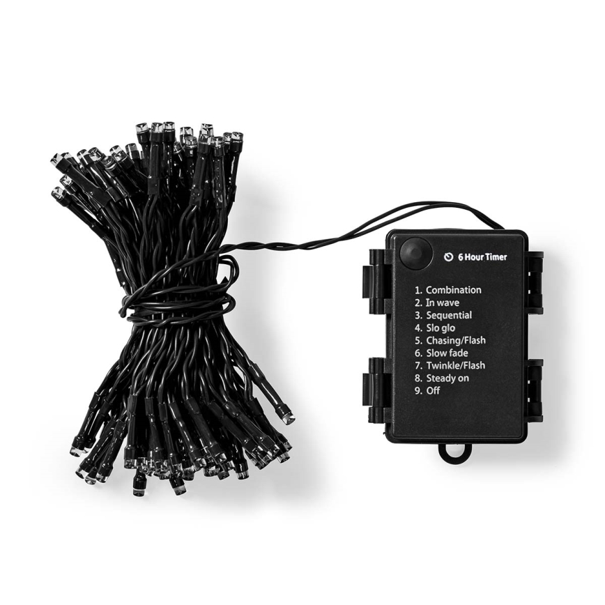 LED vanjski niz lampica 96xLED/7 funkcija/3xAA 7,7m IP44 topla bijela