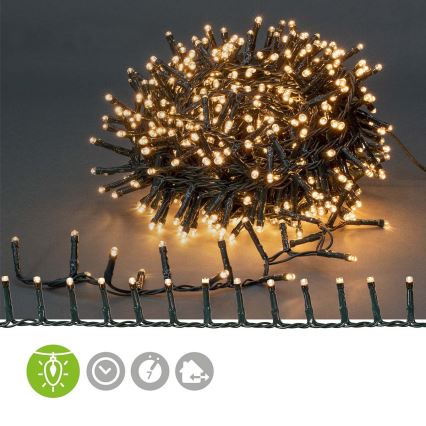 LED vanjski lanac 400xLED/7 funkcija 11m IP44 topla bijela
