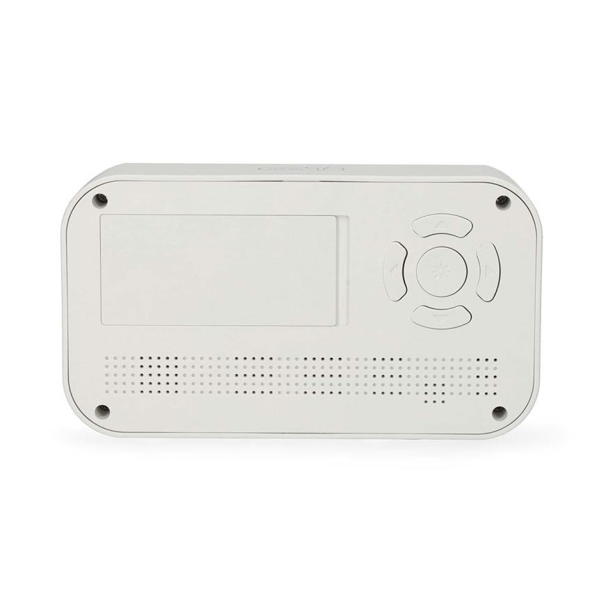 Digitalni sat s budilicom, termometrom i higrometrom, 2xAA, bijeli