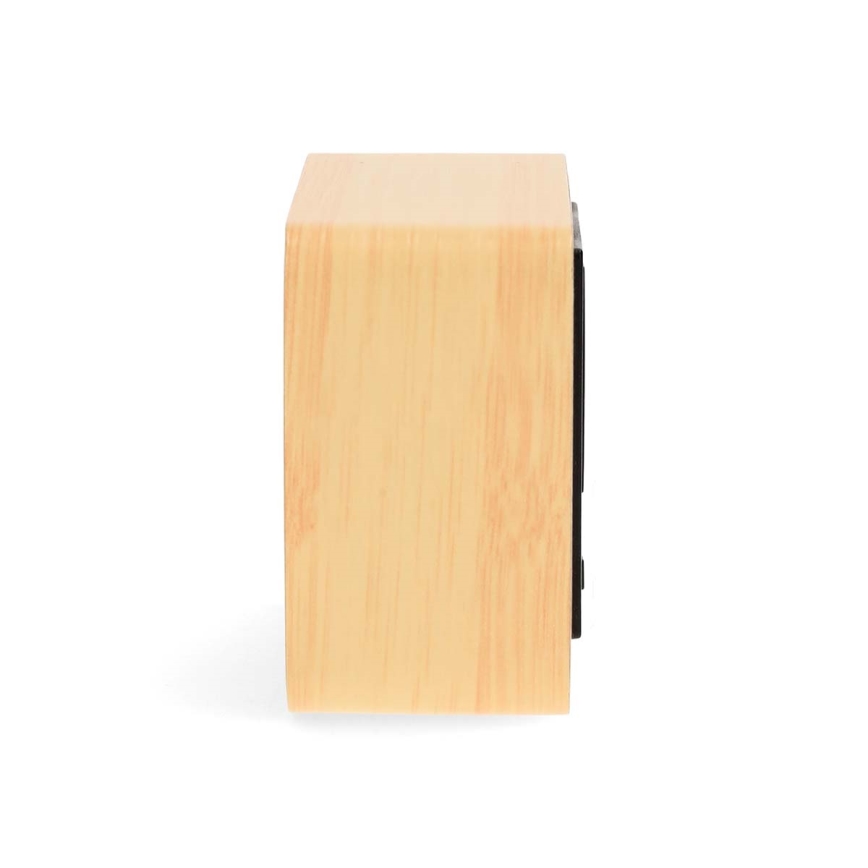 Digitalna drvena budilica s LED zaslonom i termometrom, 5V/3xAAA