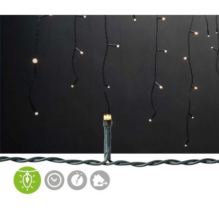 LED vanjska zavjesa 360 x LED/7 funkcija 14 m IP44 topla bijela