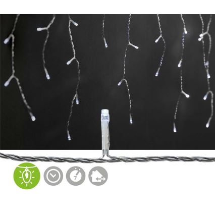 LED Vanjski  zavjesa 360xLED/7 funkcija 14m IP44 hladno bijela