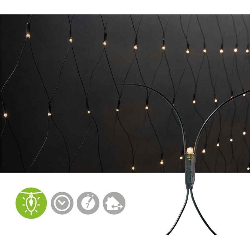 LED Vanjska božićna svjetlosna zavjesa 160xLED/7 funkcija 5m IP44 topla bijela