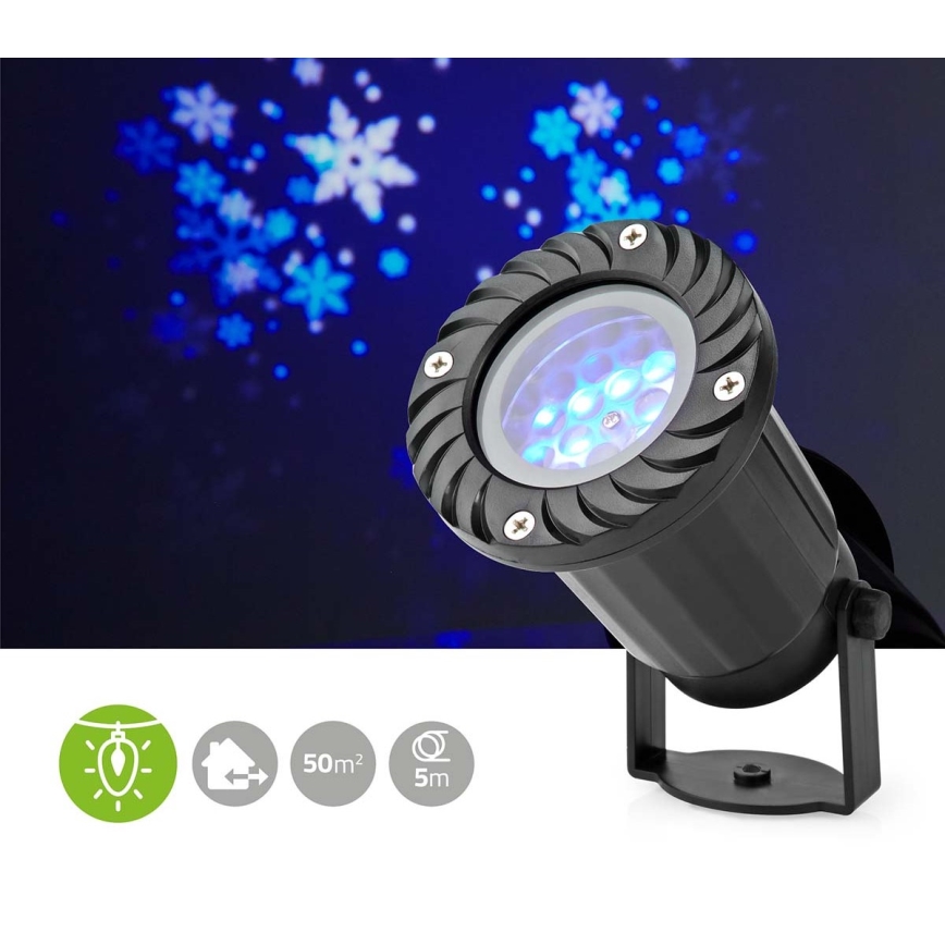 LED Božićni vanjski projektor snježnih pahulja 5W/230V IP44