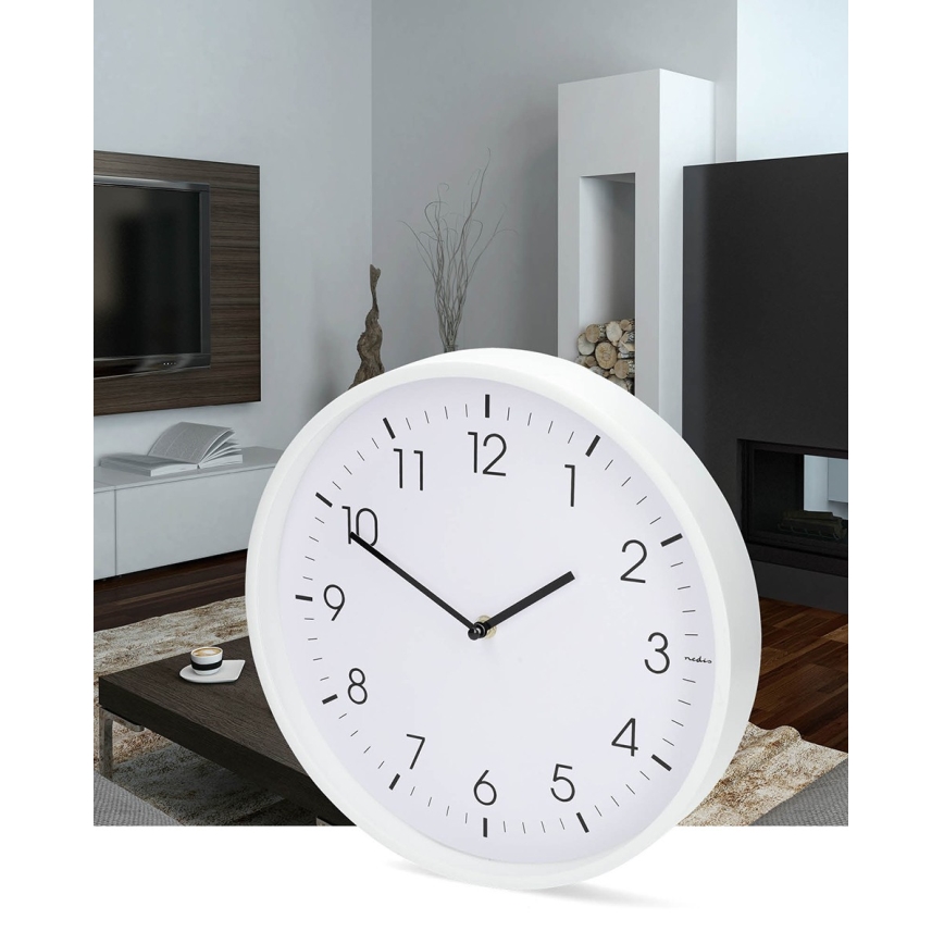 Zidni sat promjera 30,8 cm, 1xAA, bijeli