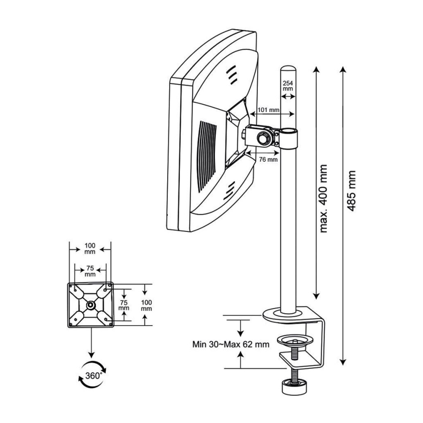 Stalak za monitor Full Motion 14-24”