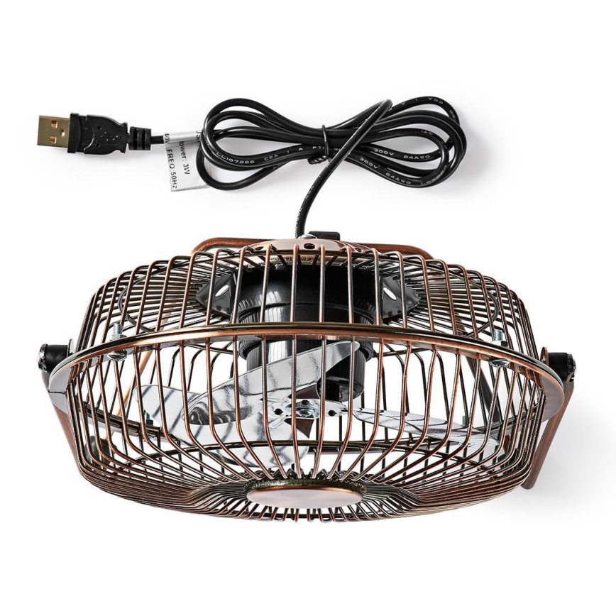 Stolni ventilator 3W/USB 15 cm bakrena