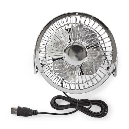 Stolni ventilator 3W/USB 10 cm sjajni krom