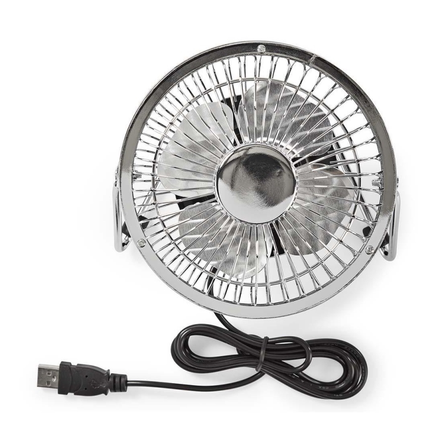 Stolni ventilator 3W/USB 10 cm sjajni krom