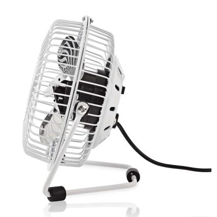 Bijeli stolni ventilator 3W/USB 10 cm
