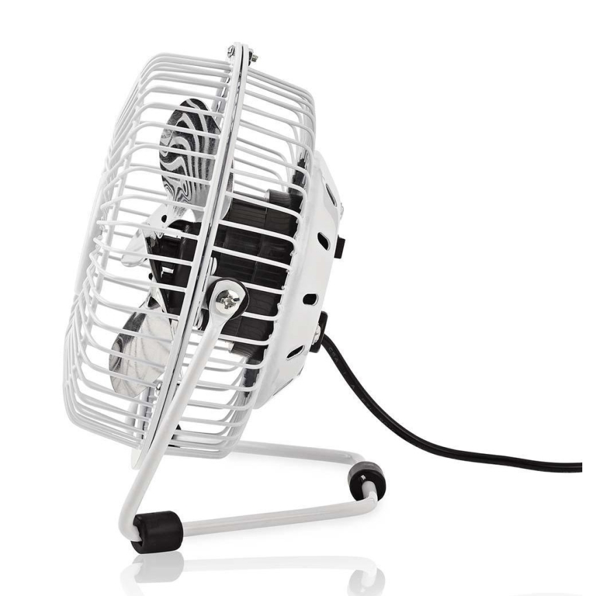 Bijeli stolni ventilator 3W/USB 10 cm