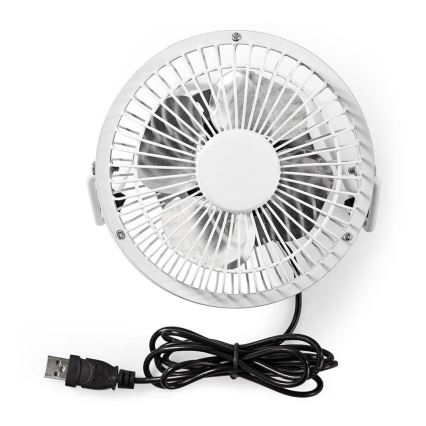 Bijeli stolni ventilator 3W/USB 10 cm