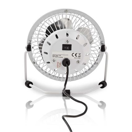 Stolni ventilator 3W/USB 10 cm bijela