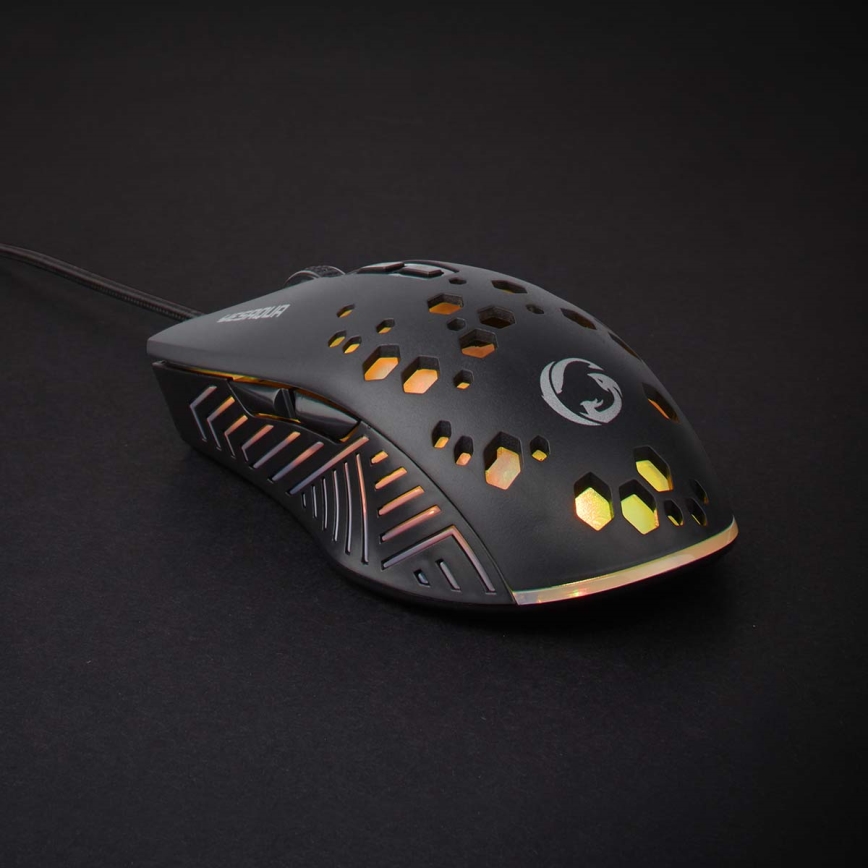 LED Gaming miš 800/1200/2400/3200/4800/7200 DPI 7 tipki crna