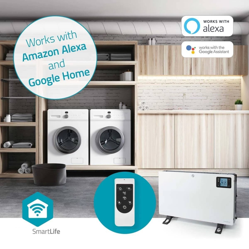 Električni grijač/konvektor 750/1250/2000W/230V Wi-Fi Tuya + daljinski upravljač