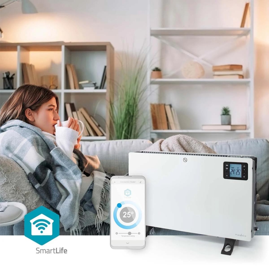 Električni grijač/konvektor 750/1250/2000W/230V Wi-Fi Tuya + daljinski upravljač