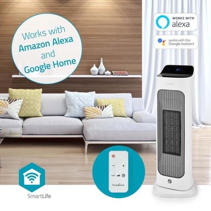 Ventilator s s keramičkim grijačem Smartlife 1400/2000W/230V Wi-Fi Tuya + daljinski upravljač