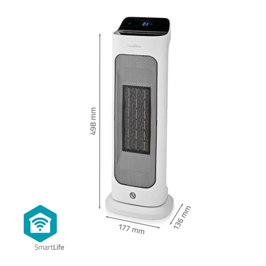 Ventilator s s keramičkim grijačem Smartlife 1400/2000W/230V Wi-Fi Tuya + daljinski upravljač