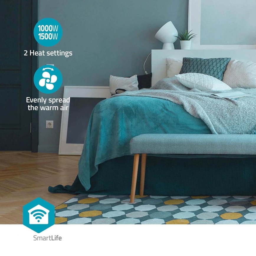 Ventilator s keramičkim grijaćim elementom Smartlife 1000/1500W/230V Wi-Fi Tuya + daljinski upravljač