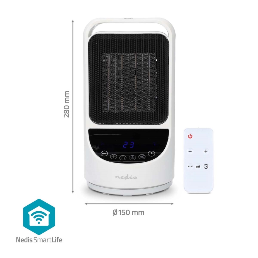 Ventilator s keramickým topným tělesem Smartlife 1000/1500W/230V Wi-Fi Tuya + daljinski upravljač