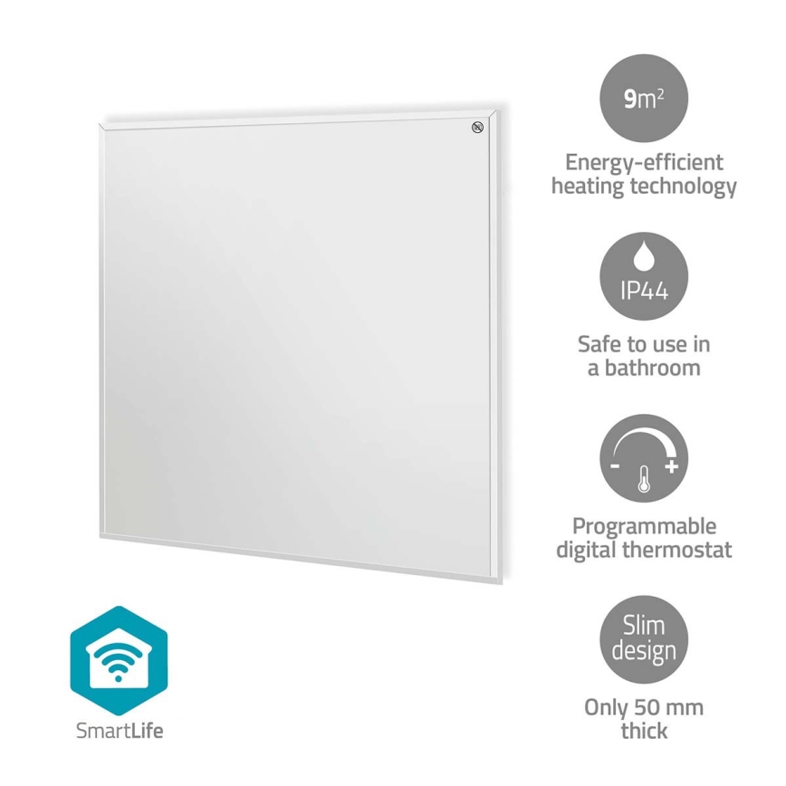 Infracrveni grijaći panel 350W/230V 59,8x62 cm IP44 Wi-Fi Tuya + daljinsko upravljanje