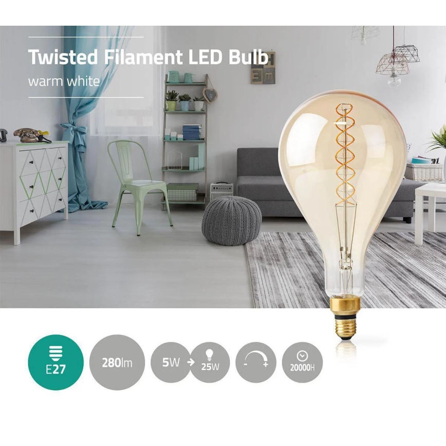 LED prigušivačka žarulja FILAMENT A160 E27/5W/230V 2000K