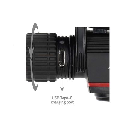 Punjiva aluminijska LED čelna svjetiljka s prigušivanjem LED/10W/5V 2200 mAh IPX8 crna