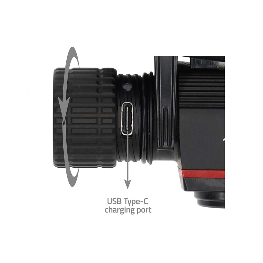 Punjiva aluminijska LED čelna svjetiljka s prigušivanjem LED/10W/5V 2200 mAh IPX8 crna