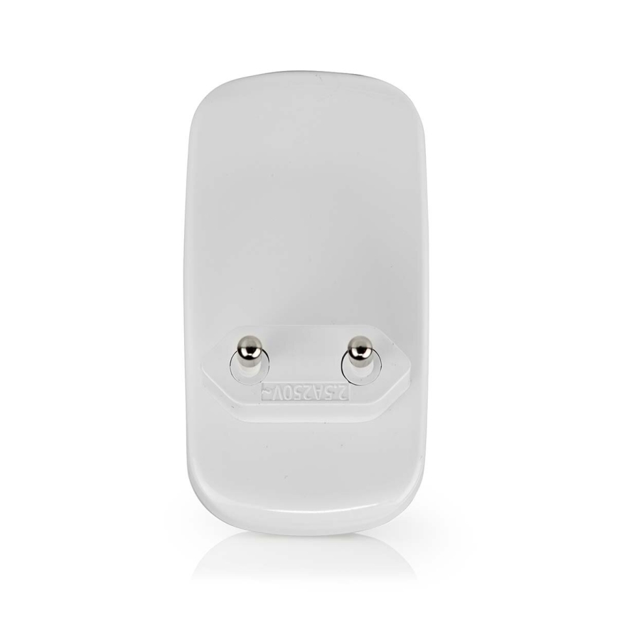 LED Orijentacijska svjetiljka sa senzorom pokreta i sumraka za utičnicu LED/0,55W/230V bijela