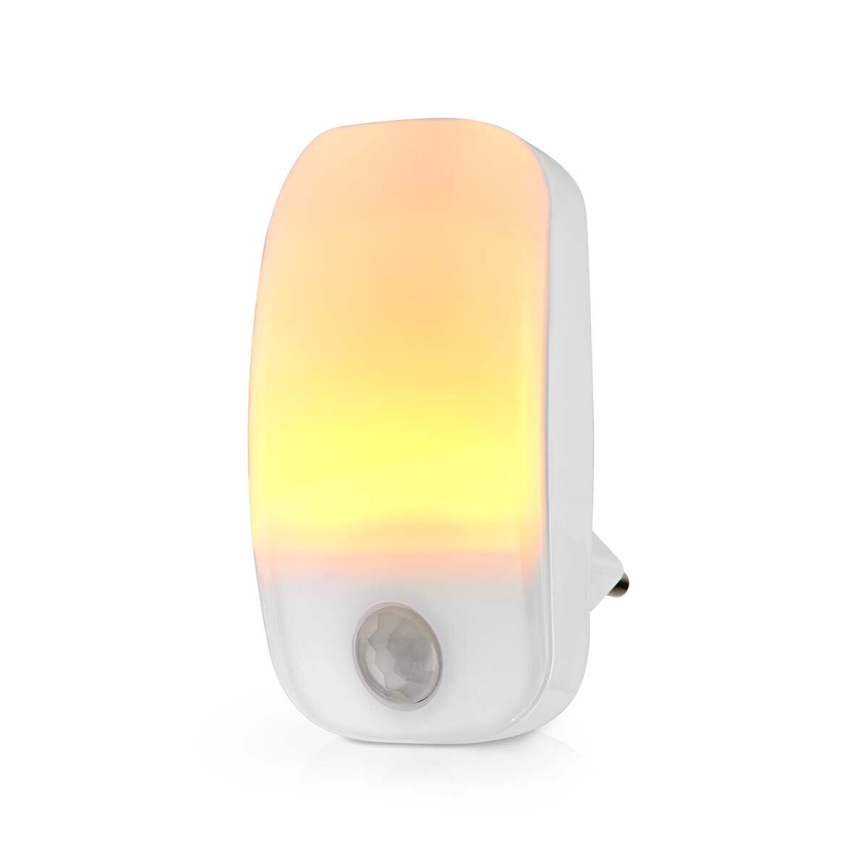 LED Orijentacijska svjetiljka sa senzorom pokreta i sumraka za utičnicu LED/0,55W/230V bijela