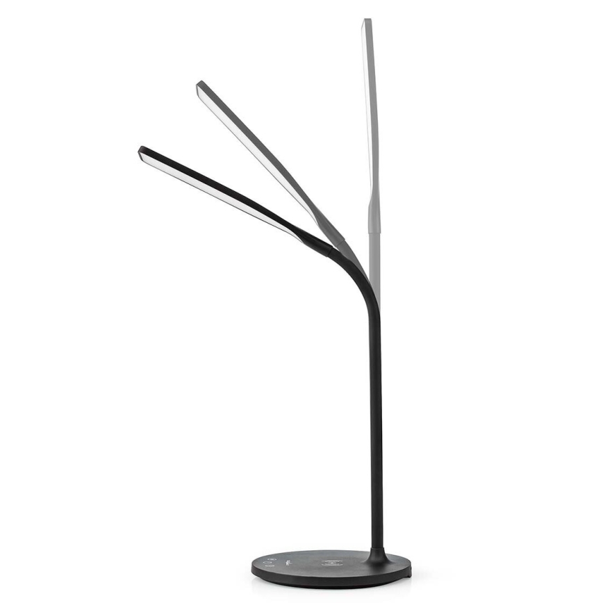 LED Dimmabilna fleksibilna stolna lampa na dodir s 15W bežičnim Qi punjenjem LED/5,5W/230V 2700-6500K crna