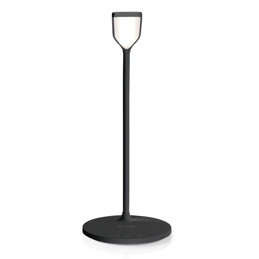 LED Prigušiva dodirna fleksibilna stolna lampa s 15W bežičnim punjenjem Qi LED/5,5W/230V 2700-6500K crna