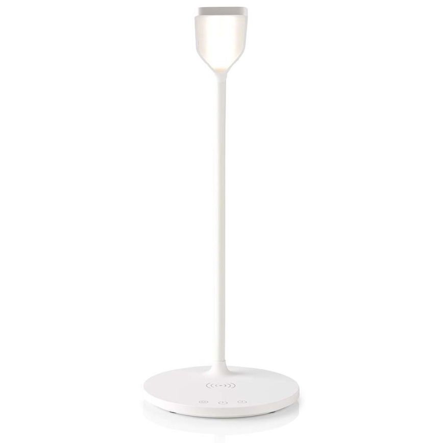 LED Prigušiva dodirna fleksibilna stolna lampa s 15W bežičnim punjenjem Qi LED/5,5W/230V 2700-6500K bijela