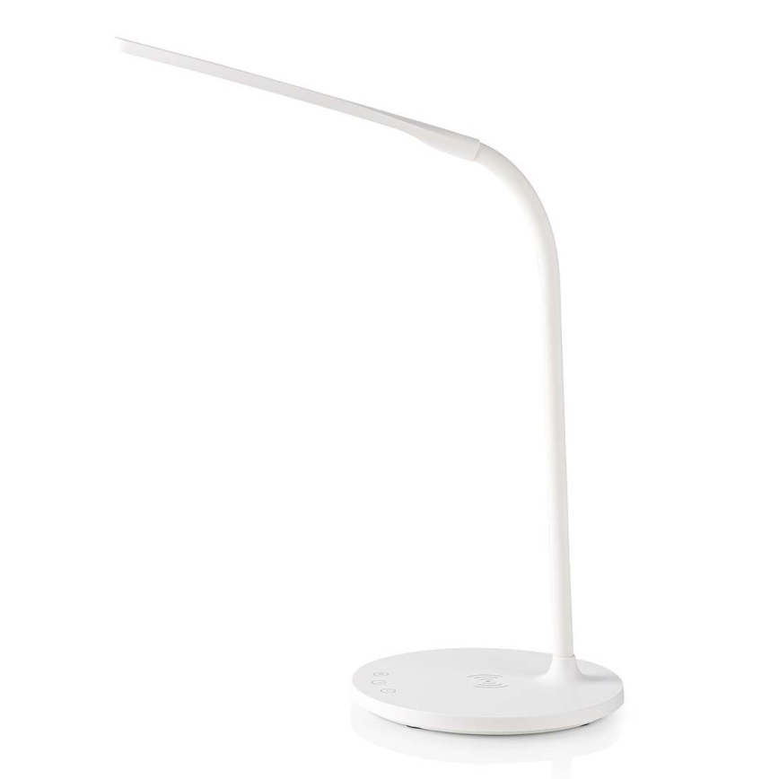 LED Prigušiva dodirna fleksibilna stolna lampa s 15W bežičnim punjenjem Qi LED/5,5W/230V 2700-6500K bijela