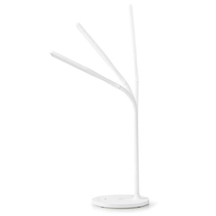 LED Prigušiva dodirna fleksibilna stolna lampa s 15W bežičnim punjenjem Qi LED/5,5W/230V 2700-6500K bijela