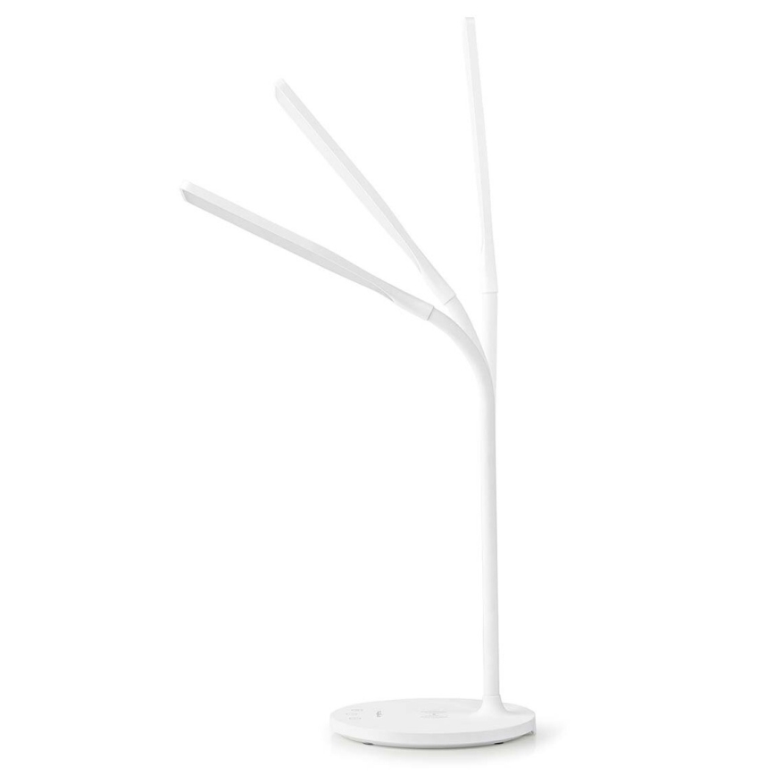 LED Prigušiva dodirna fleksibilna stolna lampa s 15W bežičnim punjenjem Qi LED/5,5W/230V 2700-6500K bijela