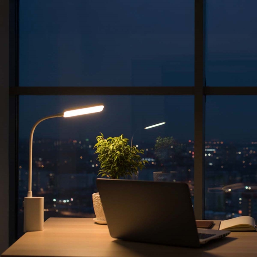 LED punjiva dodirna fleksibilna stolna lampa sa stezaljkom s podesivom svjetlinom LED/5W/1200 mAh bijela