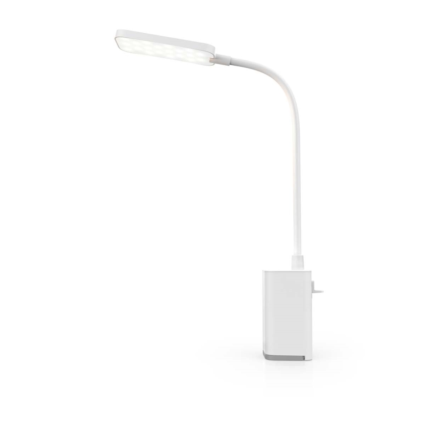 LED punjiva dodirna fleksibilna stolna lampa sa stezaljkom s podesivom svjetlinom LED/5W/1200 mAh bijela