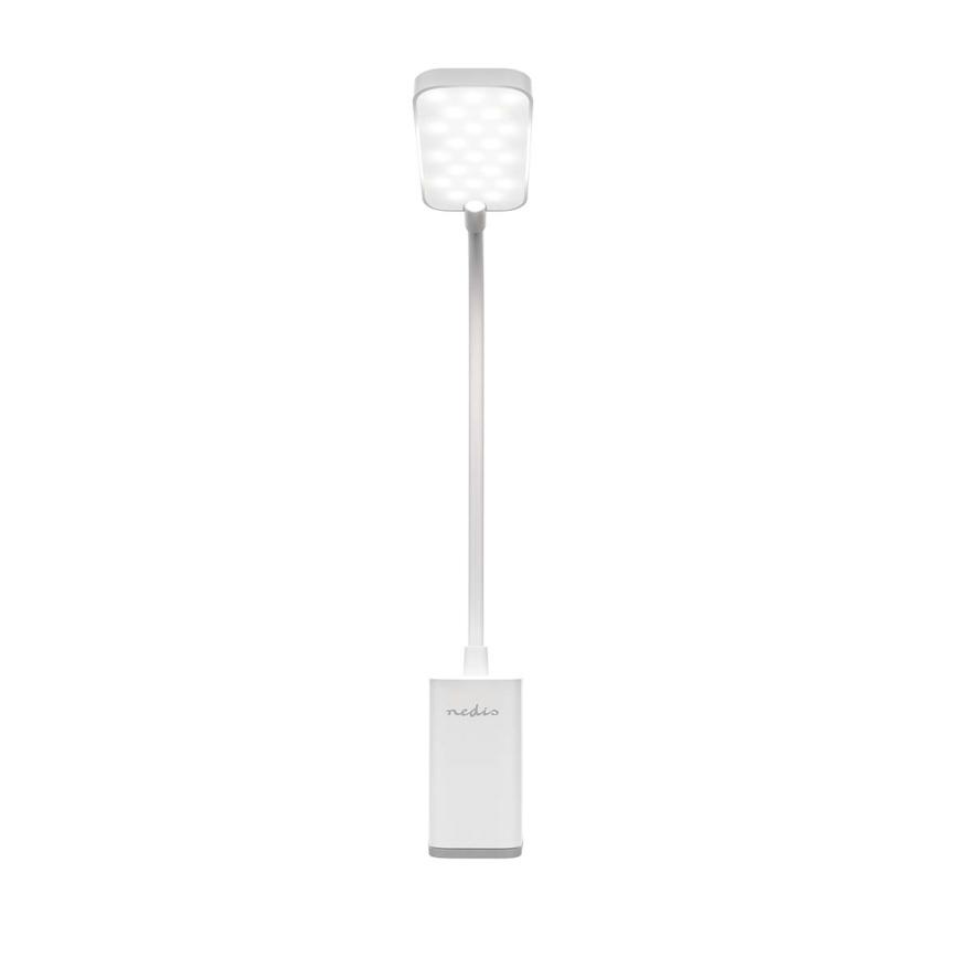LED punjiva dodirna fleksibilna stolna lampa sa stezaljkom s podesivom svjetlinom LED/5W/1200 mAh bijela