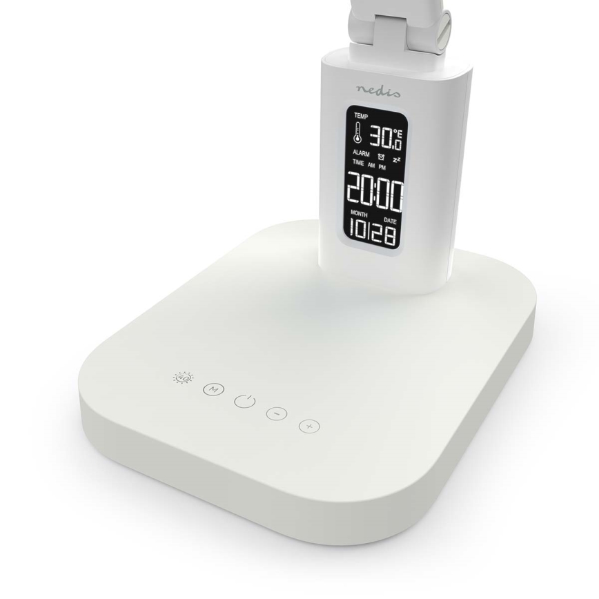 LED stolna lampa s mogućnošću prigušivanja, punjiva, dodirna, sa zaslonom LED/7,5W/1200 mAh 3000/4000/5700K CRI 90 bijela