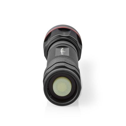 Punjiva aluminijska LED ručna svjetiljka s prigušivanjem LED/10W/5V 2200 mAh IPX7 crna