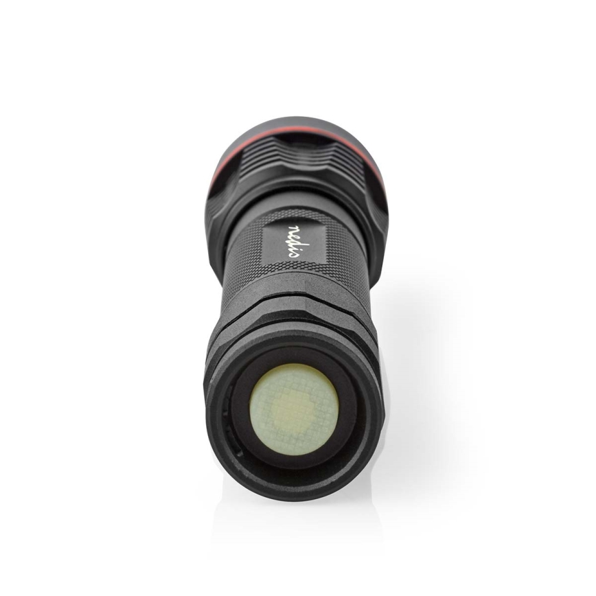 Punjiva aluminijska LED ručna svjetiljka s prigušivanjem LED/10W/5V 2200 mAh IPX7 crna