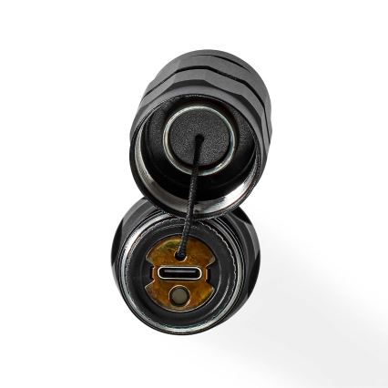 Punjiva aluminijska LED ručna svjetiljka s prigušivanjem LED/10W/5V 2200 mAh IPX7 crna