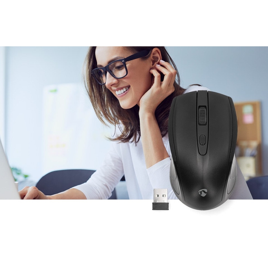 Bežični miš 800/1200/1600 DPI 2xAAA crna