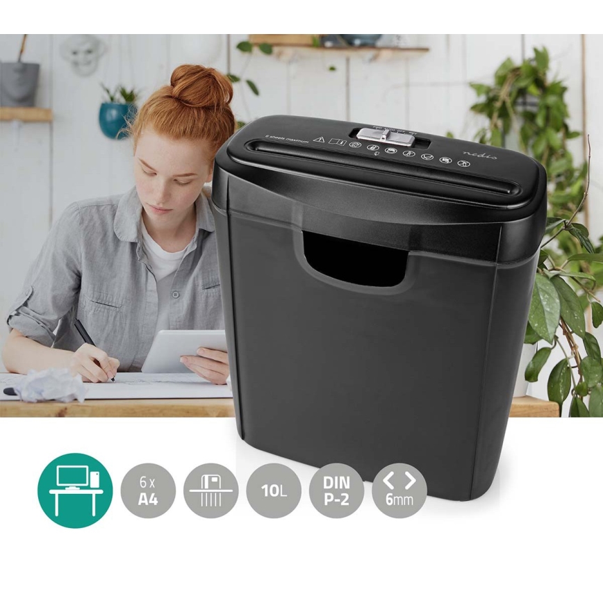 Uništavač papira A4 zapremina 10 l 230V crni
