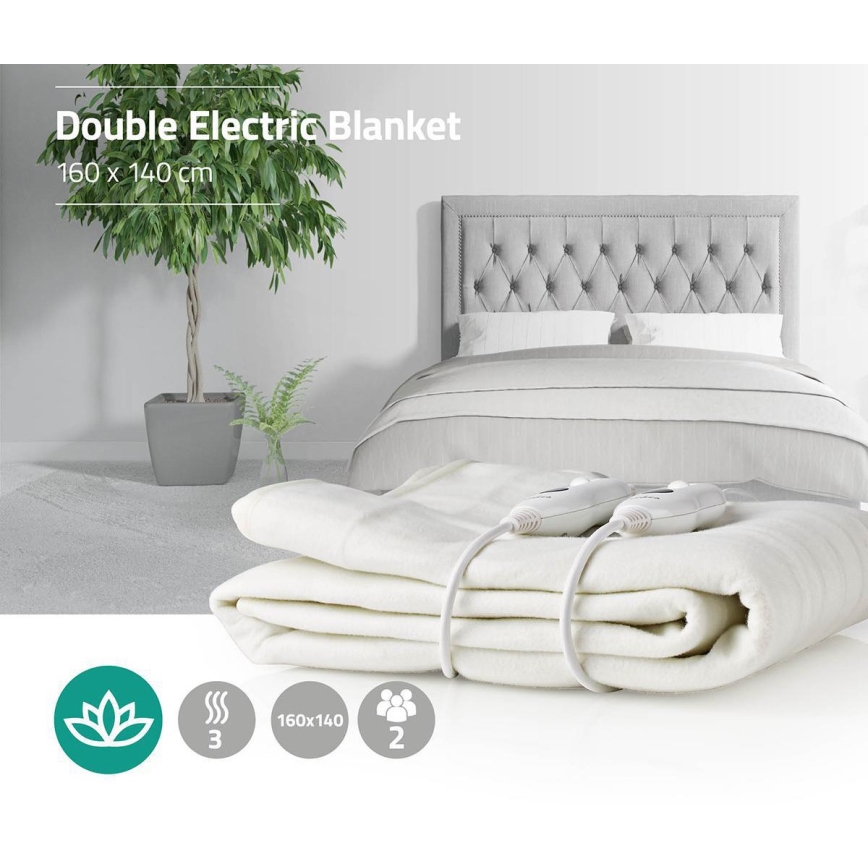 Električna grijaća deka za dvije osobe 120W/230V 160x140 cm